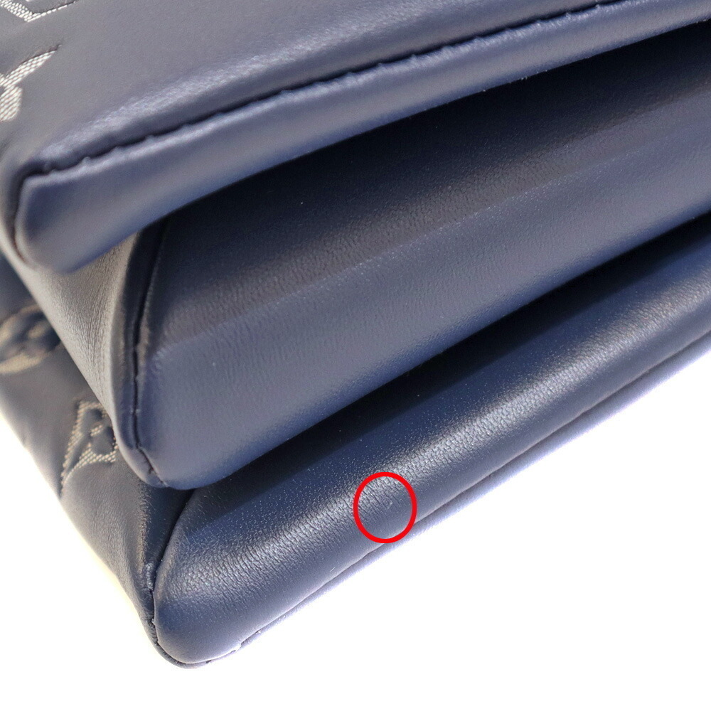 Louis Vuitton Coussin Lambskin Bag Puff Denim White Navy Blue Chain Handle - Picture 5 of 9